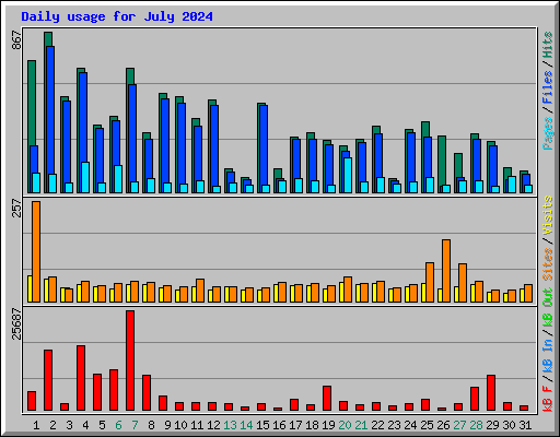 Daily usage for July 2024