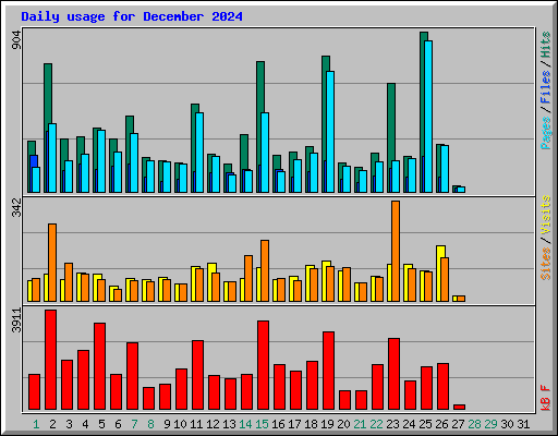 Daily usage for December 2024