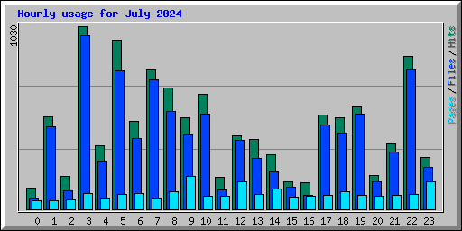 Hourly usage for July 2024